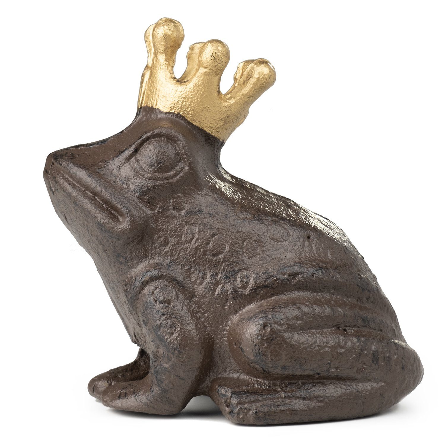 Moritz Dekofigur Froschkönig Figur, Gußeisen Garten Dekoration Gartenfigur Frosch Figur Teich Deko
