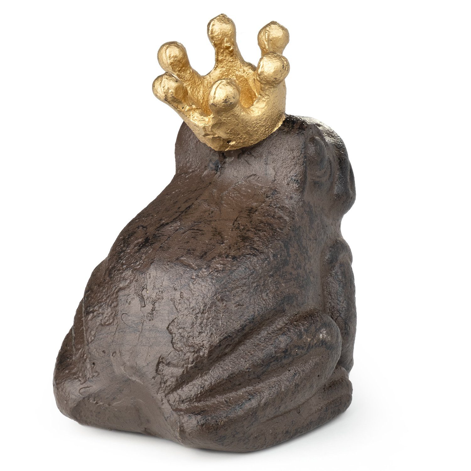 Moritz Dekofigur Froschkönig Figur, Gußeisen Garten Dekoration Gartenfigur Frosch Figur Teich Deko