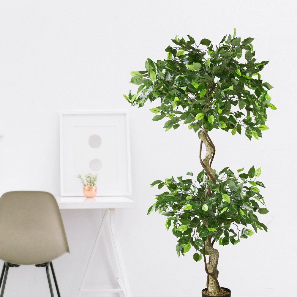 Kunstpflanze Ficus Kunstpflanze Künstliche Pflanze 150 cm Decovego, Decovego