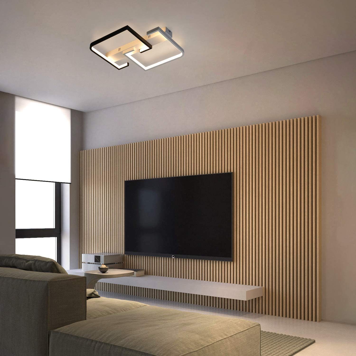 ZMH LED Deckenleuchte Deckenlampe dimmbar mit Fernbedienung für Schlafzimmer Flur, Hochwertige Lampenperlen, LED fest integriert, 3000-6500k