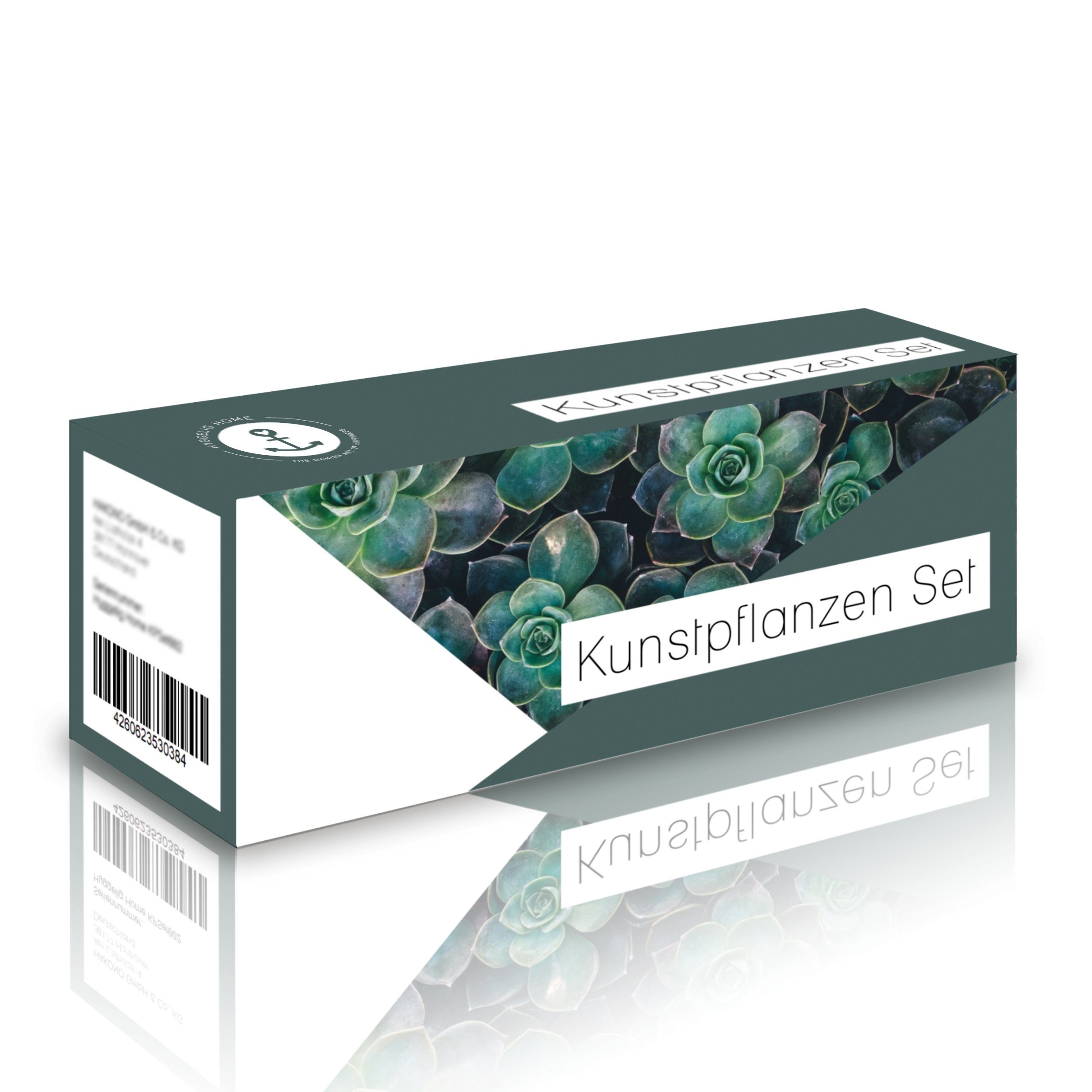 Kunstpflanze Dekorationspflanzen 5er Set, künstliche Zimmerpflanzen - Sukkulenten Kunstpflanze, TOREDOO