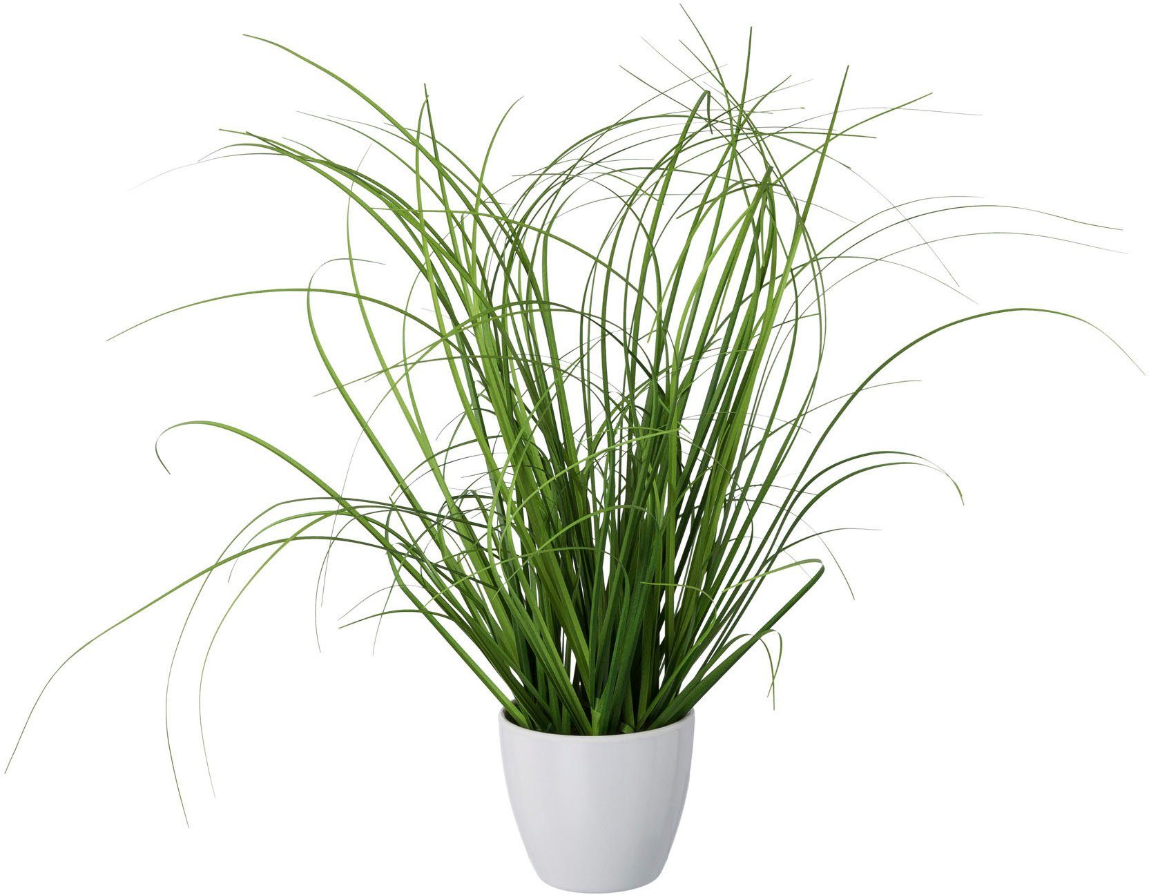 Kunstgras Grasbusch, Creativ green, Höhe 40 cm, 3er Set, im dekorativen Kunststofftopf