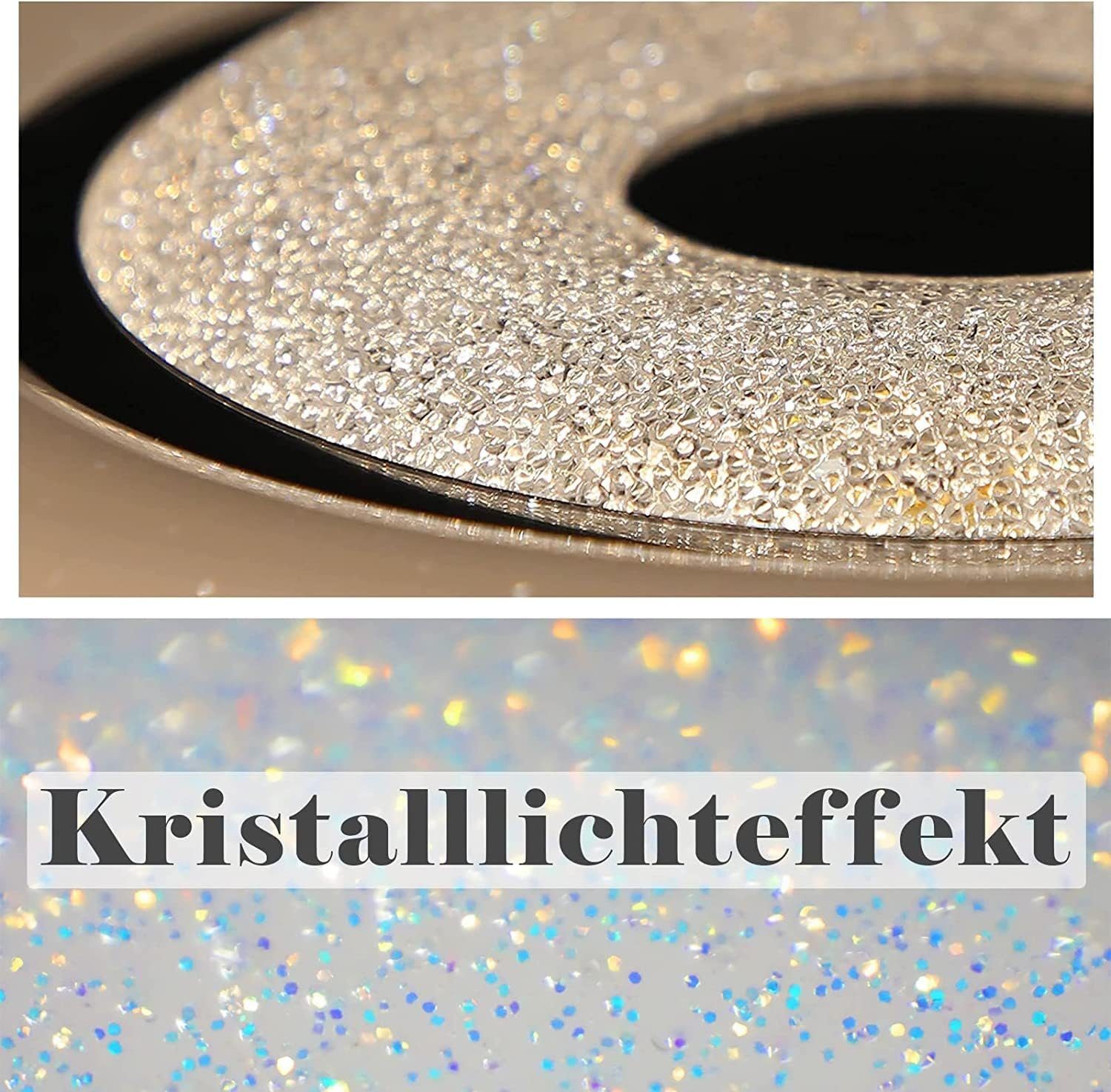 ZMH LED Deckenleuchte Dimmbar Rund Sternenhimmel für Flur Wohnzimmer Küche, LED fest integriert