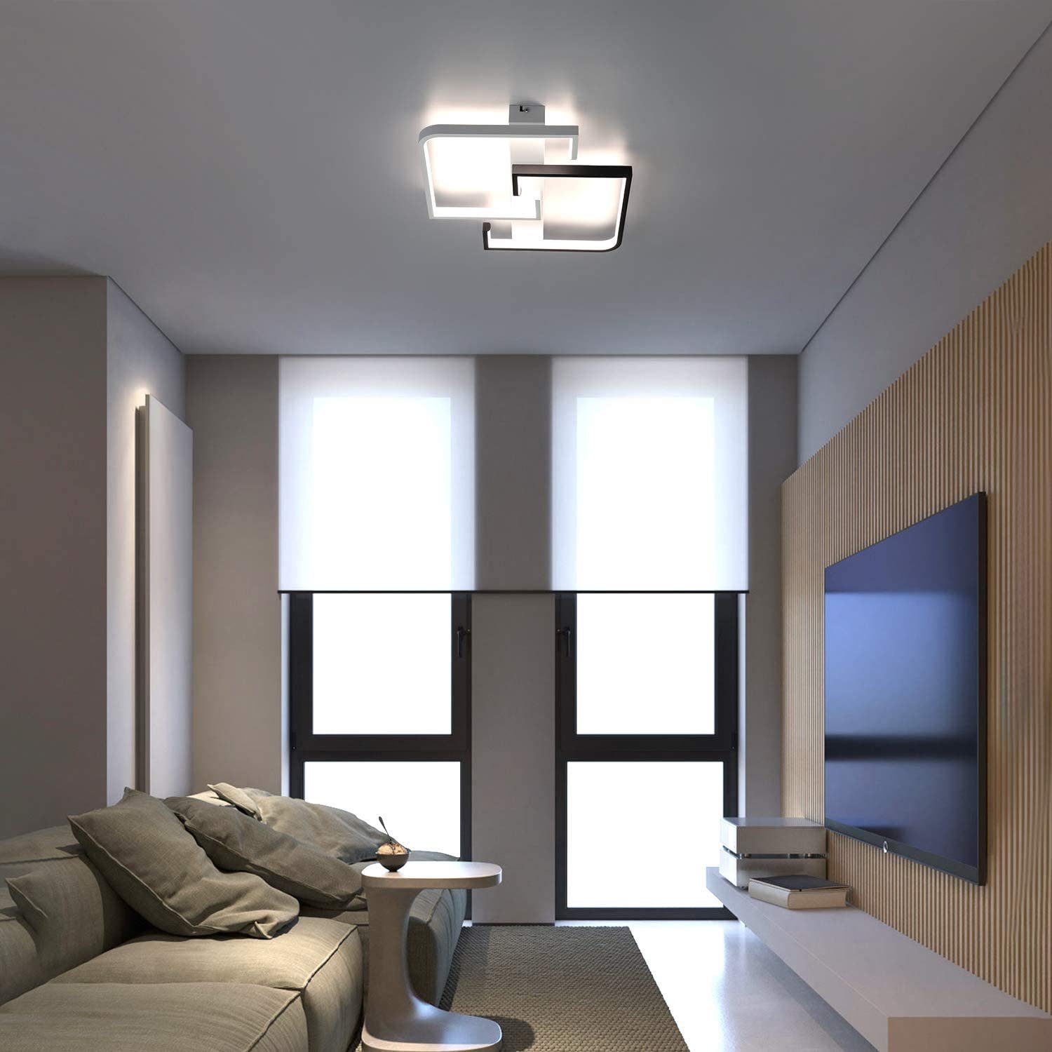 ZMH LED Deckenleuchte Deckenlampe dimmbar mit Fernbedienung für Schlafzimmer Flur, Hochwertige Lampenperlen, LED fest integriert, 3000-6500k