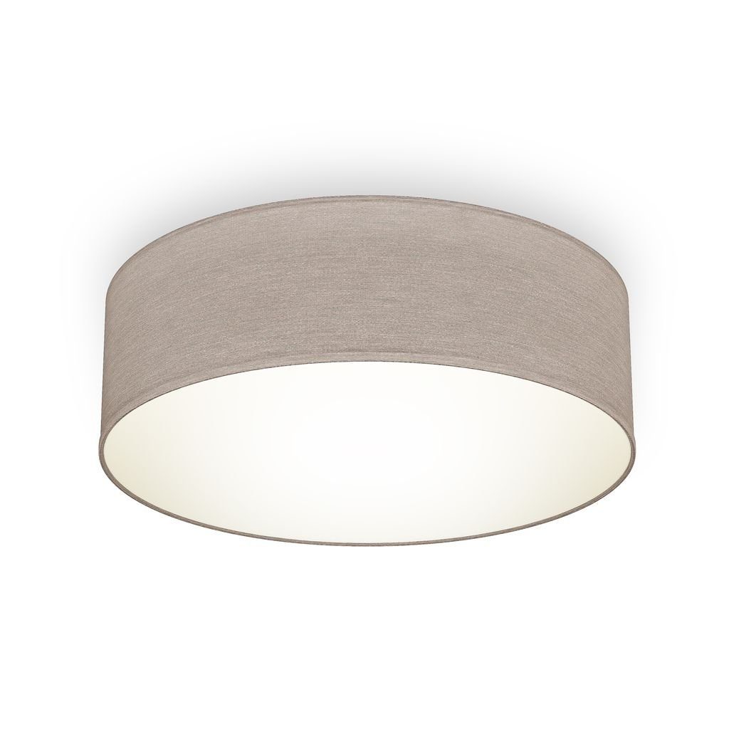 B.K.Licht Deckenleuchte Stoff-Deckenlampe 1 Flammig Wohnzimmer Schlafzimmer - BKL1217, ohne Leuchtmittel, Stoff-Lampenschirm Fassung E27 Durchmesser 30cm Farbe Taupe