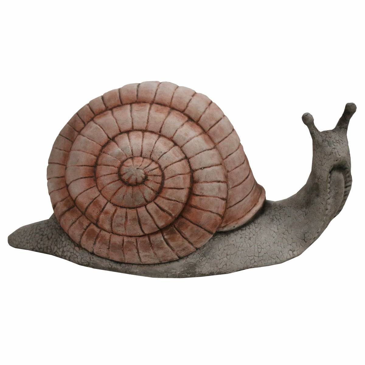 440s Gartenfigur 440s 2-farbige Schnecke Antiksteinguss H ca. 21 cm grau-terracotta, (Stück)