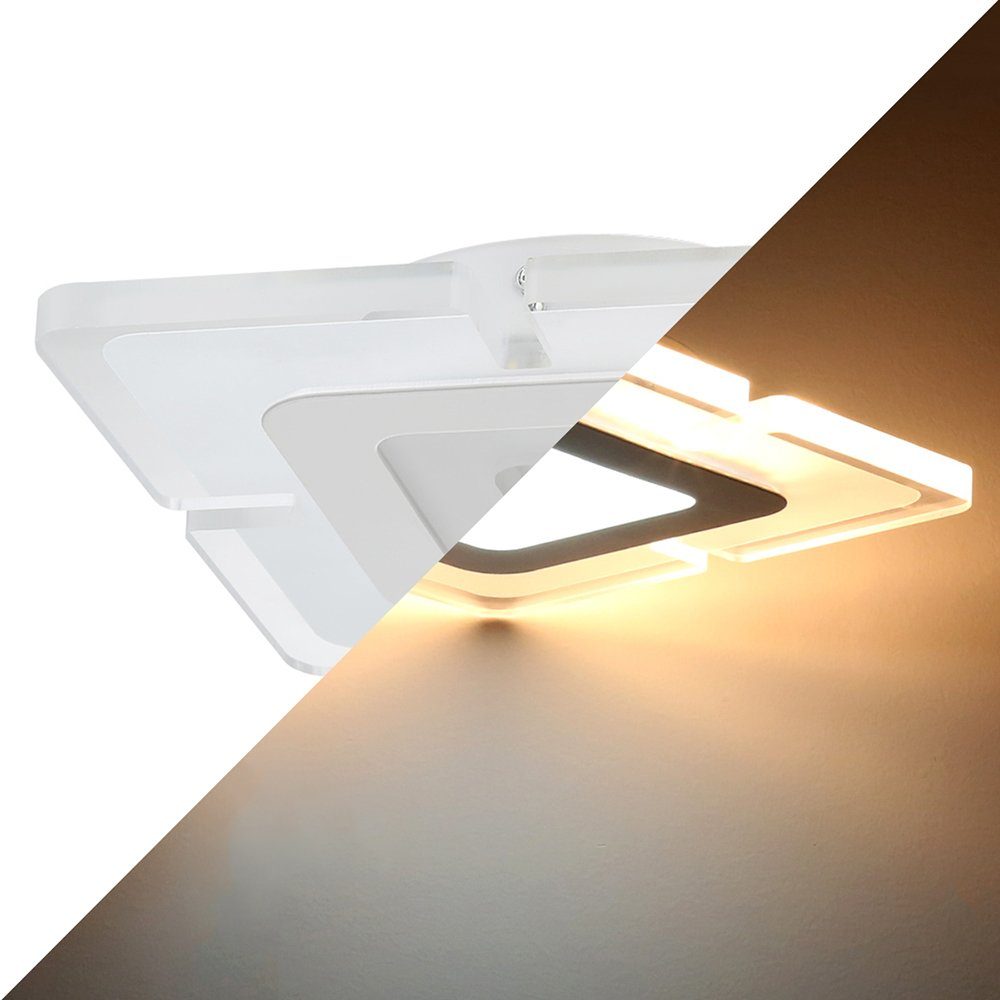 iscooter Deckenleuchte LED Deckenleuchte, Wohnzimmer Schlafzimmer moderne Acryl Deckenlampe, LED fest integriert, Tageslichtweiß, Ultraslim Deckenleuchte, 20x20 cm, 2500K-5500K, ultraflach Wohnzimmer Panel Deckenleuchte, Silber Flurlampe