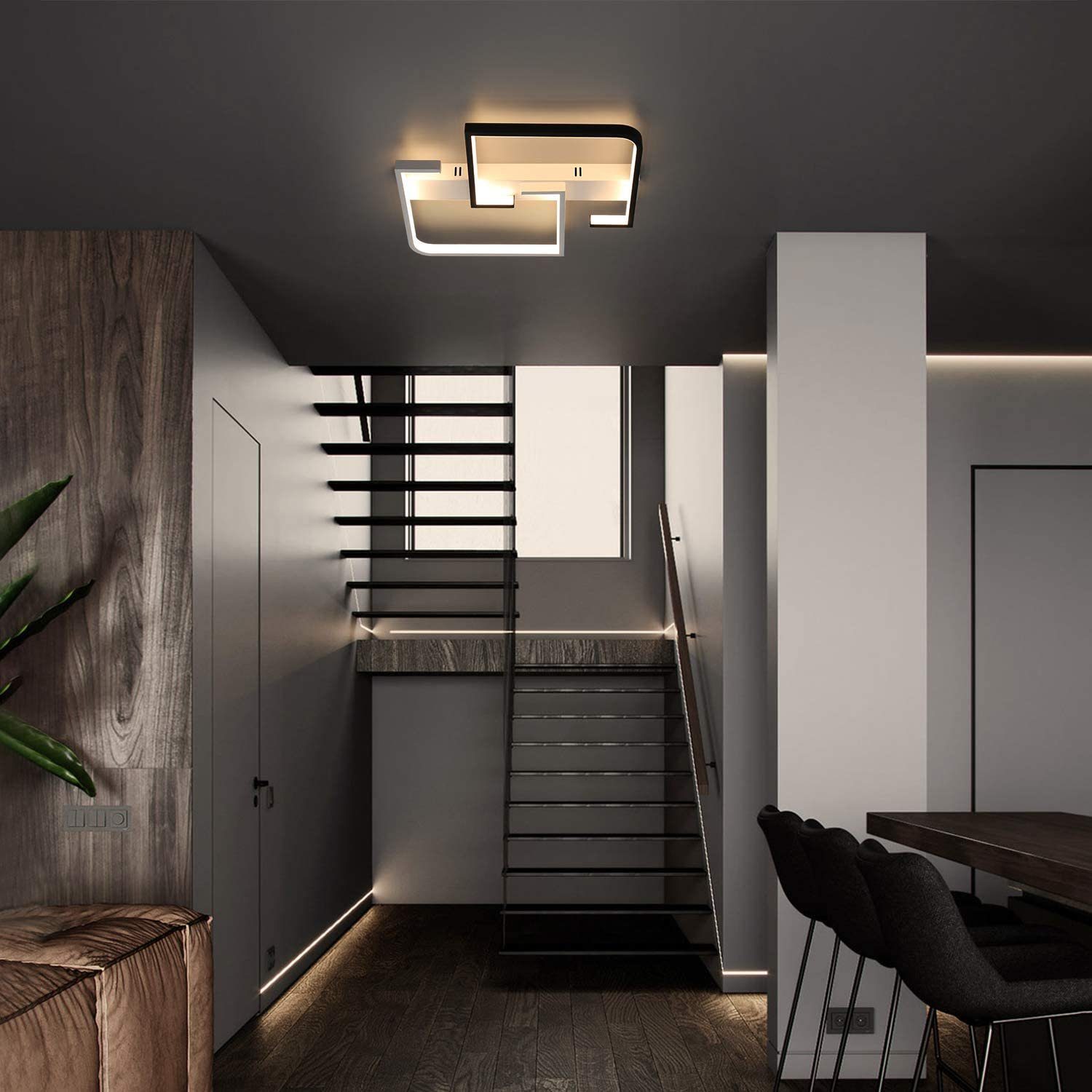 ZMH LED Deckenleuchte Deckenlampe dimmbar mit Fernbedienung für Schlafzimmer Flur, Hochwertige Lampenperlen, LED fest integriert, 3000-6500k